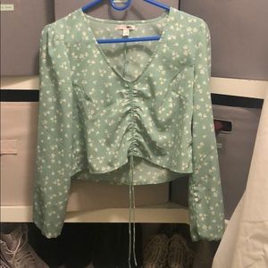 Amuse society green cinched crop size small